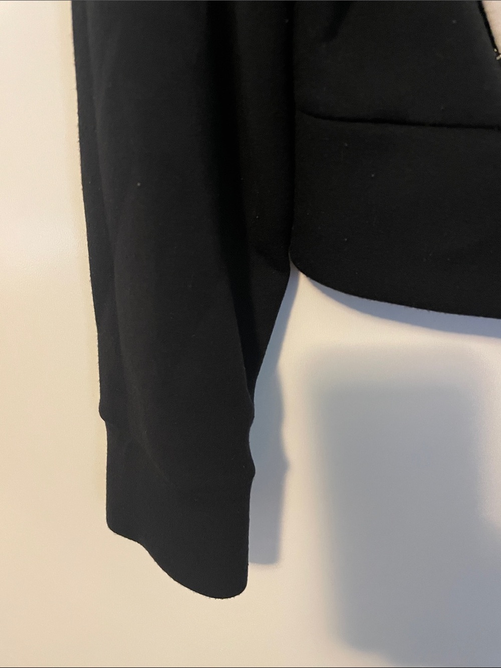 Spanx Jacket Womens Medium Black AirEssentials Full Zip Jersey Striped Relaxed - Picture 2 of 6